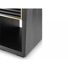 Amara Bedside Table Black Oak Wood & Brushed Brass 1 Drawer by Liang & Eimil