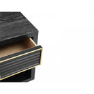 Amara Bedside Table Black Oak Wood & Brushed Brass 1 Drawer by Liang & Eimil
