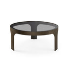 Arch Round Coffee Table Antique Bronze Black Steel Frame & Smoked Glass Top by Liang & Eimil