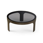 Arch Round Coffee Table Antique Bronze Black Steel Frame & Smoked Glass Top by Liang & Eimil