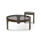 Arch Round Coffee Table Antique Bronze Black Steel Frame & Smoked Glass Top by Liang & Eimil