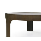 Arch Round Coffee Table Antique Bronze Black Steel Frame & Smoked Glass Top by Liang & Eimil