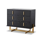 Archivolto Wenge Ash Wood & Brushed Brass Chest Of Drawers by Liang & Eimil