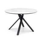 Aston Matt Black Steel & White Marble Ceramic Dining Table by Liang & Eimil