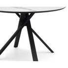Aston Matt Black Steel & White Marble Ceramic Dining Table by Liang & Eimil