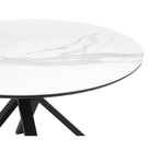 Aston Matt Black Steel & White Marble Ceramic Dining Table by Liang & Eimil