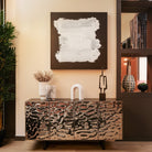 Baltimore Sideboard Matt Black Ash Veneer Polished Hammered Steel by Liang & Eimil