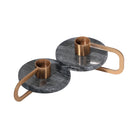Bennet Large Gold & Dark Grey Candle Holder by Liang & Eimil