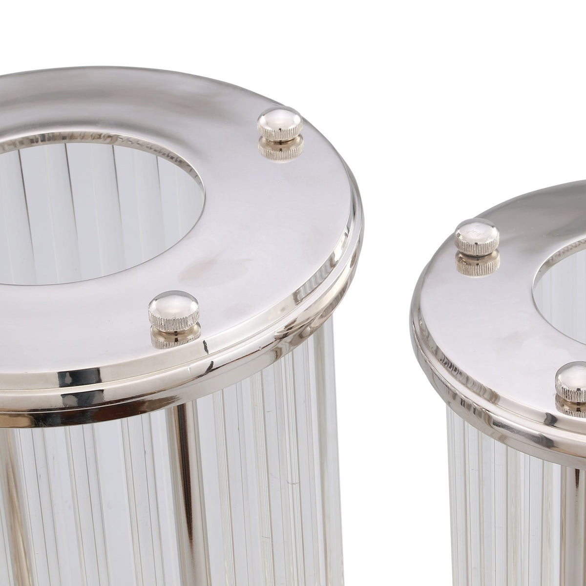 Bethany Large Glass & Nickel Hurricane Candle Holder by Liang & Eimil