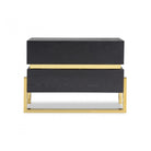 Enigma Black Ash Wood & Polished Brass Bedside Table by Liang & Eimil
