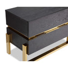 Enigma Black Ash Wood & Polished Brass Bedside Table by Liang & Eimil