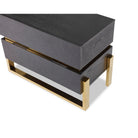 Enigma Black Ash Wood & Polished Brass Bedside Table by Liang & Eimil