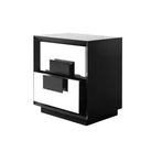 Etna Wenge Wood & Mirrored Bedside Table by Liang & Eimil