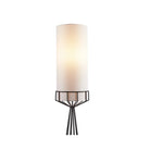 Faro Matt Black & White Linen Floor Lamp by Liang & Eimil