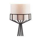 Faro Matt Black & White Linen Floor Lamp by Liang & Eimil