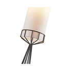 Faro Matt Black & White Linen Floor Lamp by Liang & Eimil