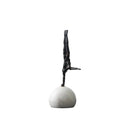 Handstand Dark Bronze Iron & White Marble Sculpture by Liang & Eimil