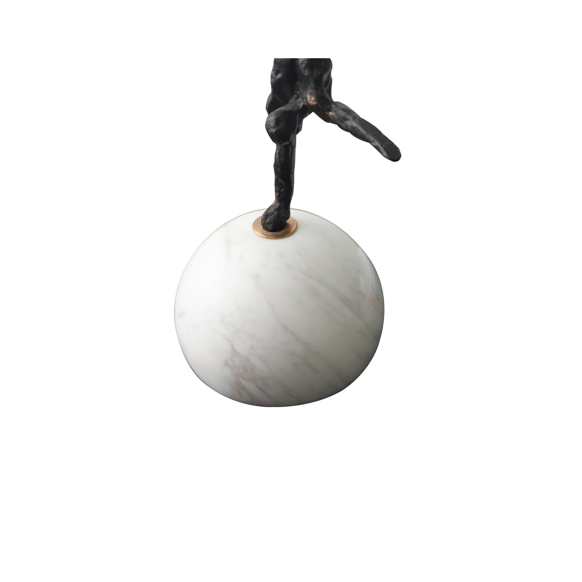 Handstand Dark Bronze Iron & White Marble Sculpture by Liang & Eimil