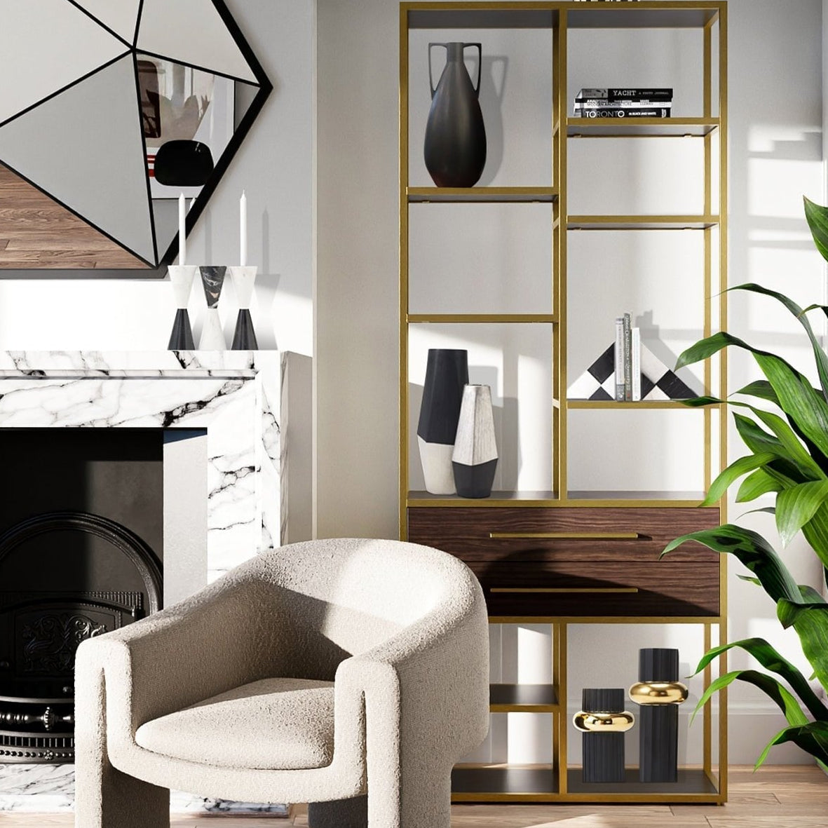 Bond Black & White Candle Holder by Liang & Eimil
