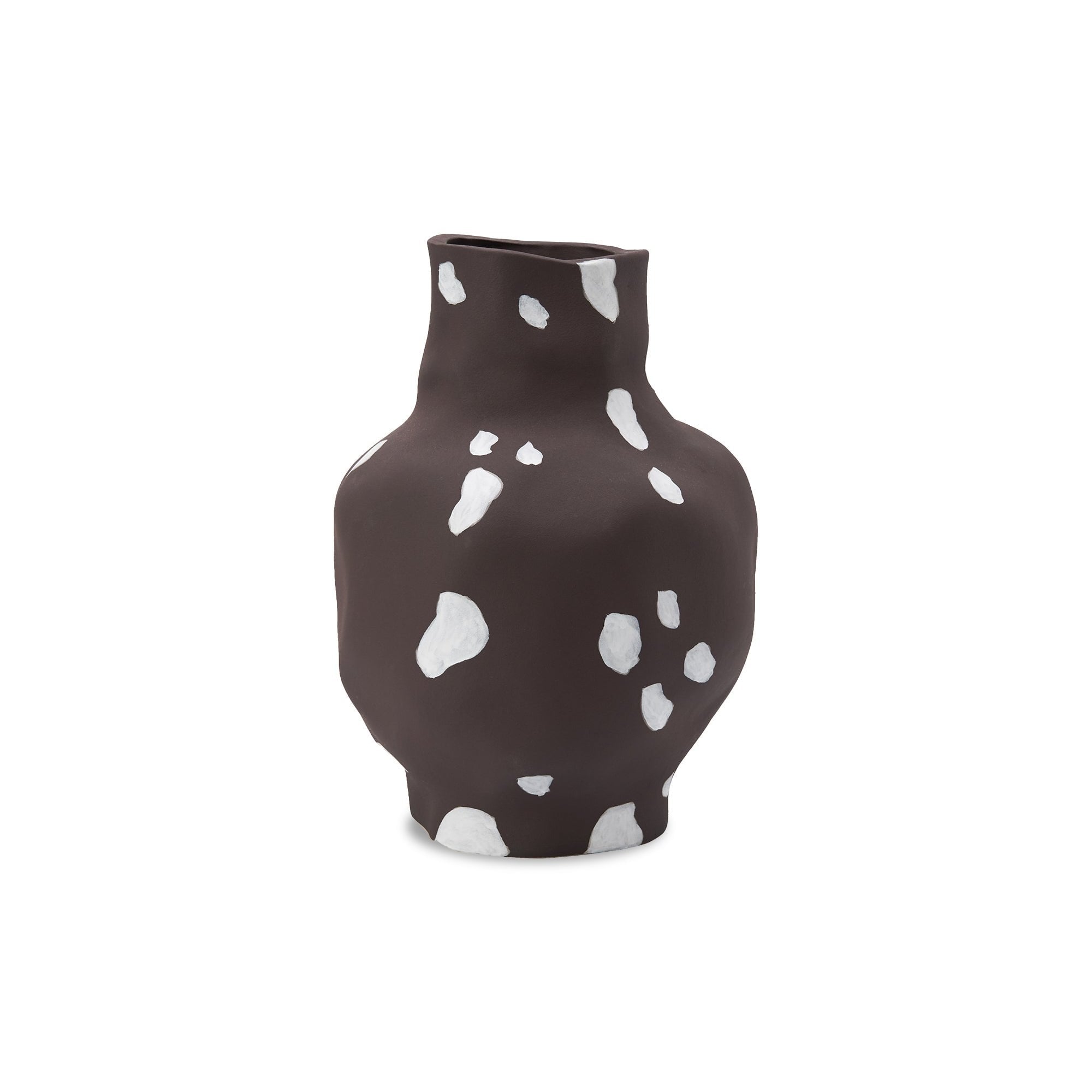 Bruno Earth Brown & White Ceramic Vase by Liang & Eimil
