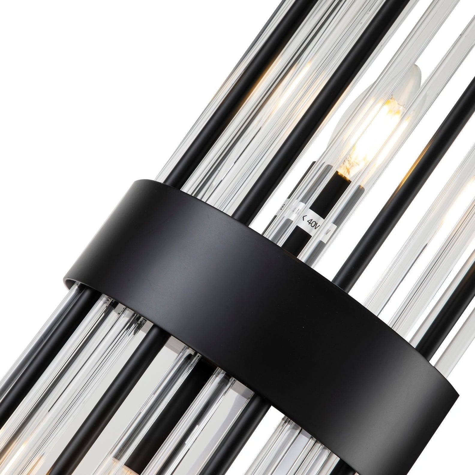 Clarins Matt Black Steel & Clear Glass Wall Light by Liang & Eimil