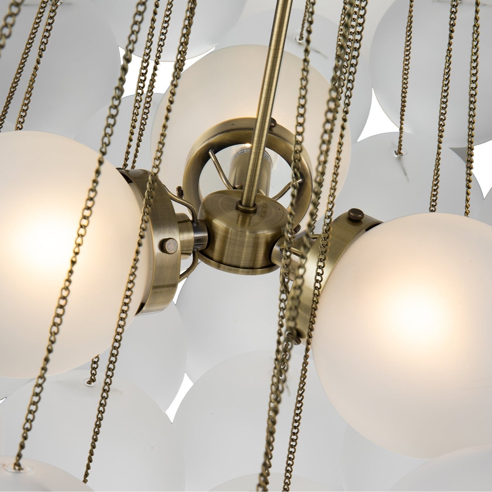 Cloud Antique Brass & Cloudy Glass Pendant Ceiling Light by Liang & Eimil