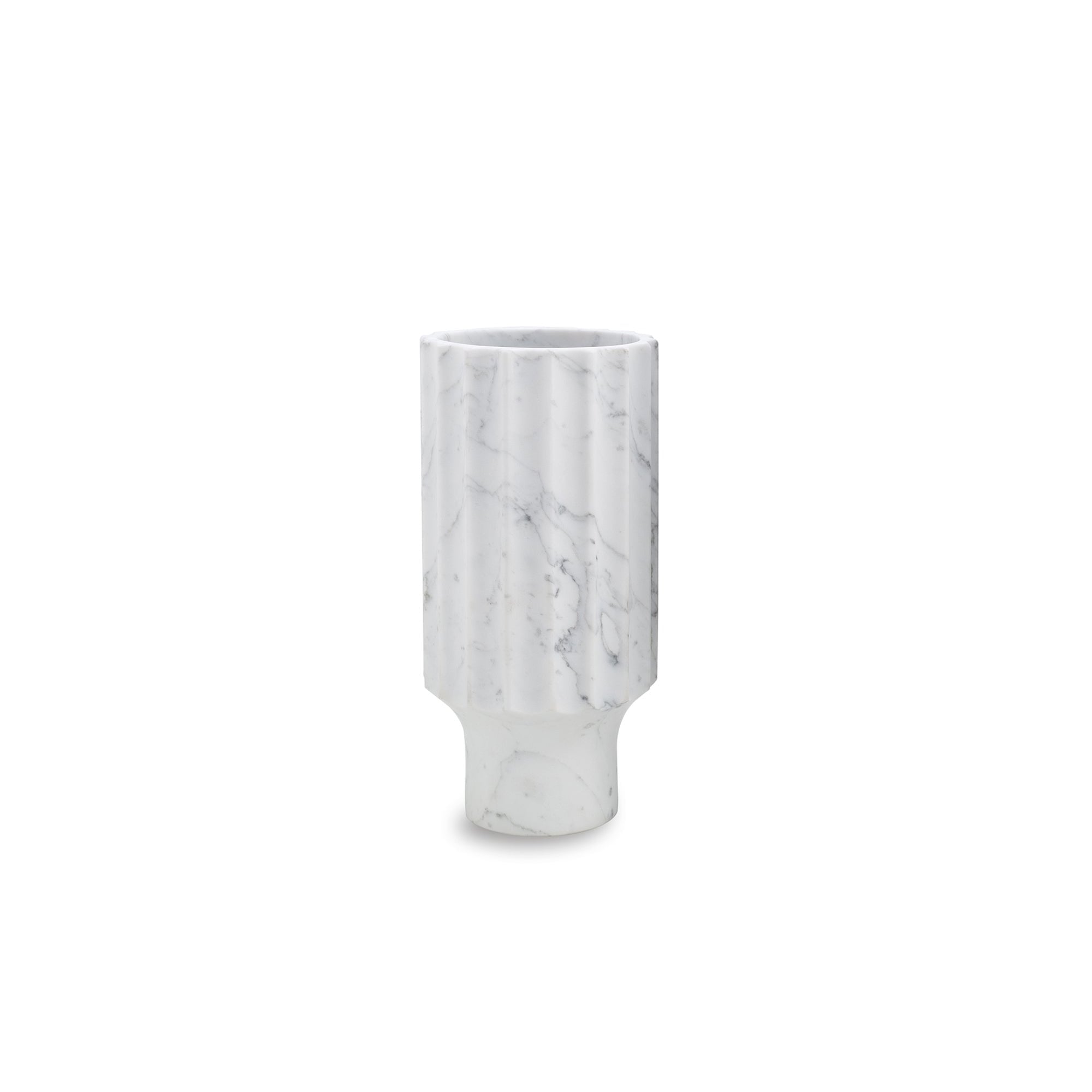 Marmo Fluted Vase II - Natural White by Liang & Eimil