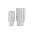 Marmo Fluted Vase II - Natural White by Liang & Eimil