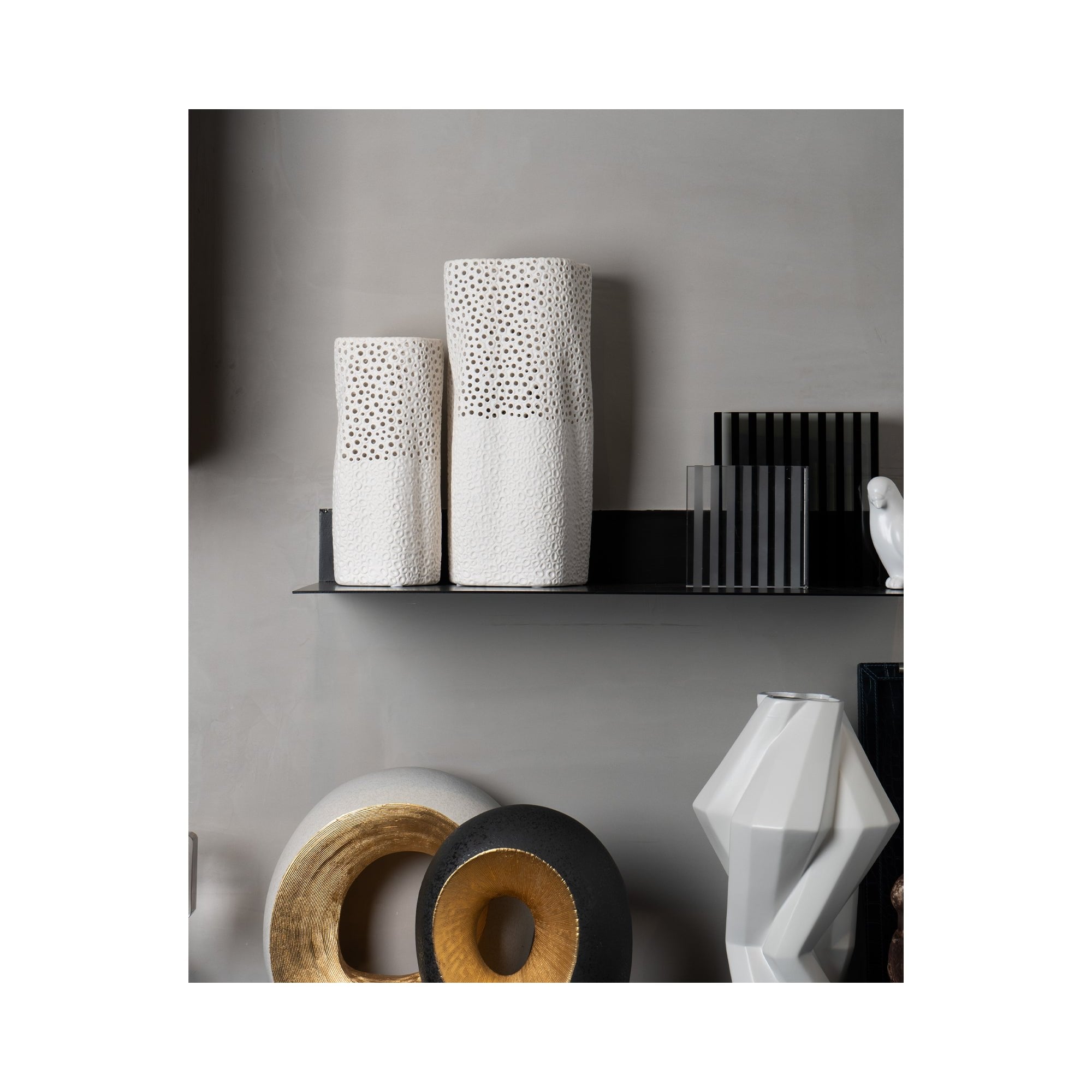 Mell White Ceramic Vase by Liang & Eimil