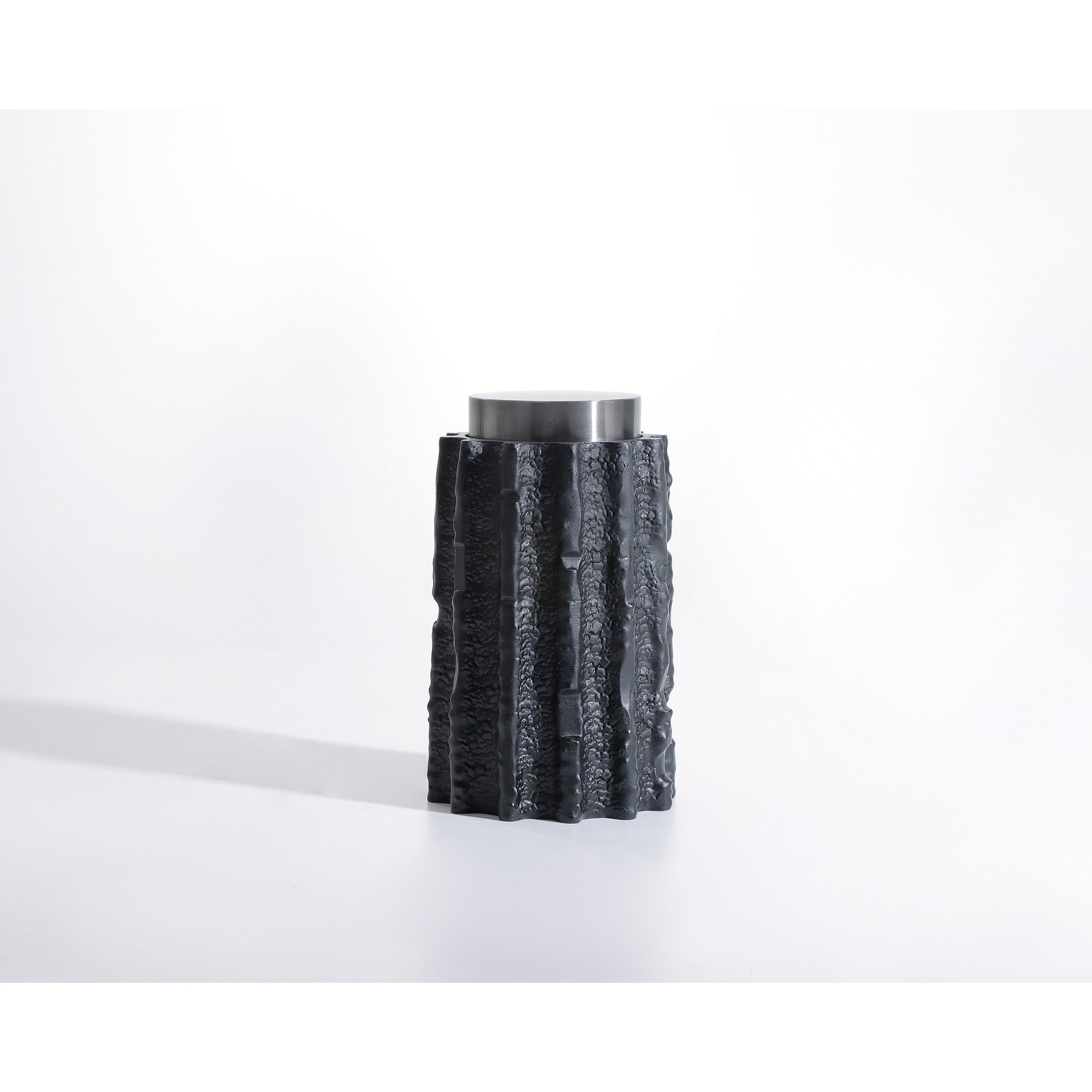 Meteorite Large Jar Black Resin and Stainless Steel by Liang & Eimil