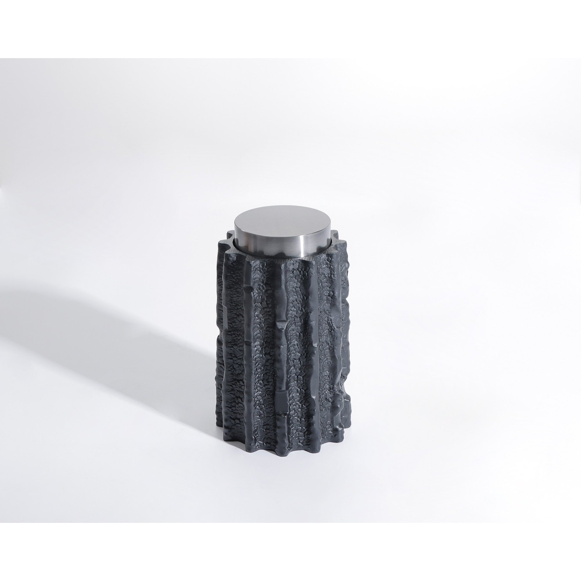 Meteorite Large Jar Black Resin and Stainless Steel by Liang & Eimil