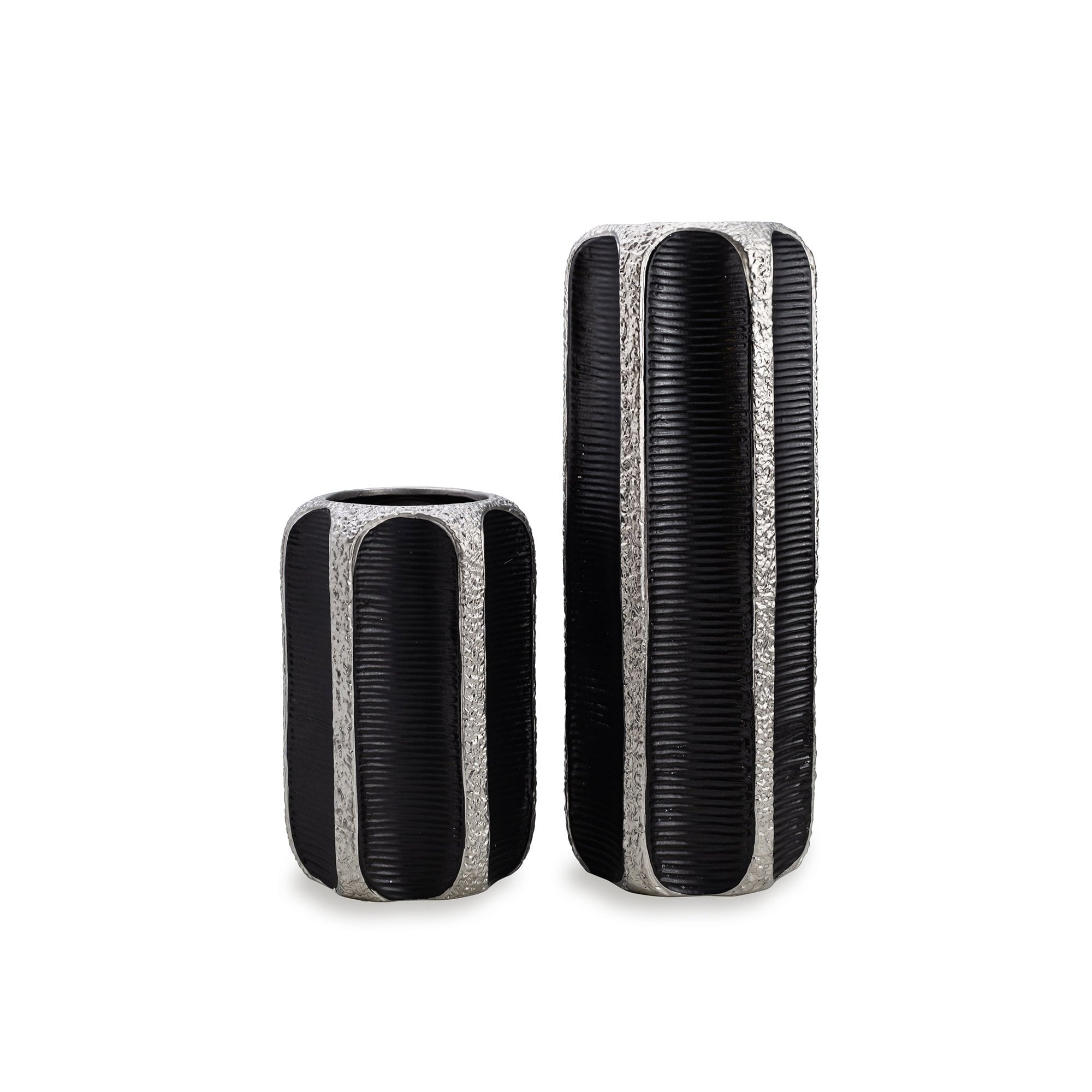 Mora Large Black & Silver Ceramic Vase by Liang & Eimil