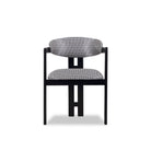 Neo Matt Black Solid Oak & Geometric Pattern Fabric Chair by Liang & Eimil