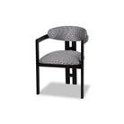 Neo Matt Black Solid Oak & Geometric Pattern Fabric Chair by Liang & Eimil
