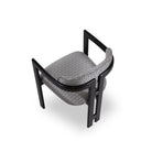 Neo Matt Black Solid Oak & Geometric Pattern Fabric Chair by Liang & Eimil