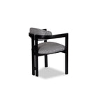Neo Matt Black Solid Oak & Geometric Pattern Fabric Chair by Liang & Eimil