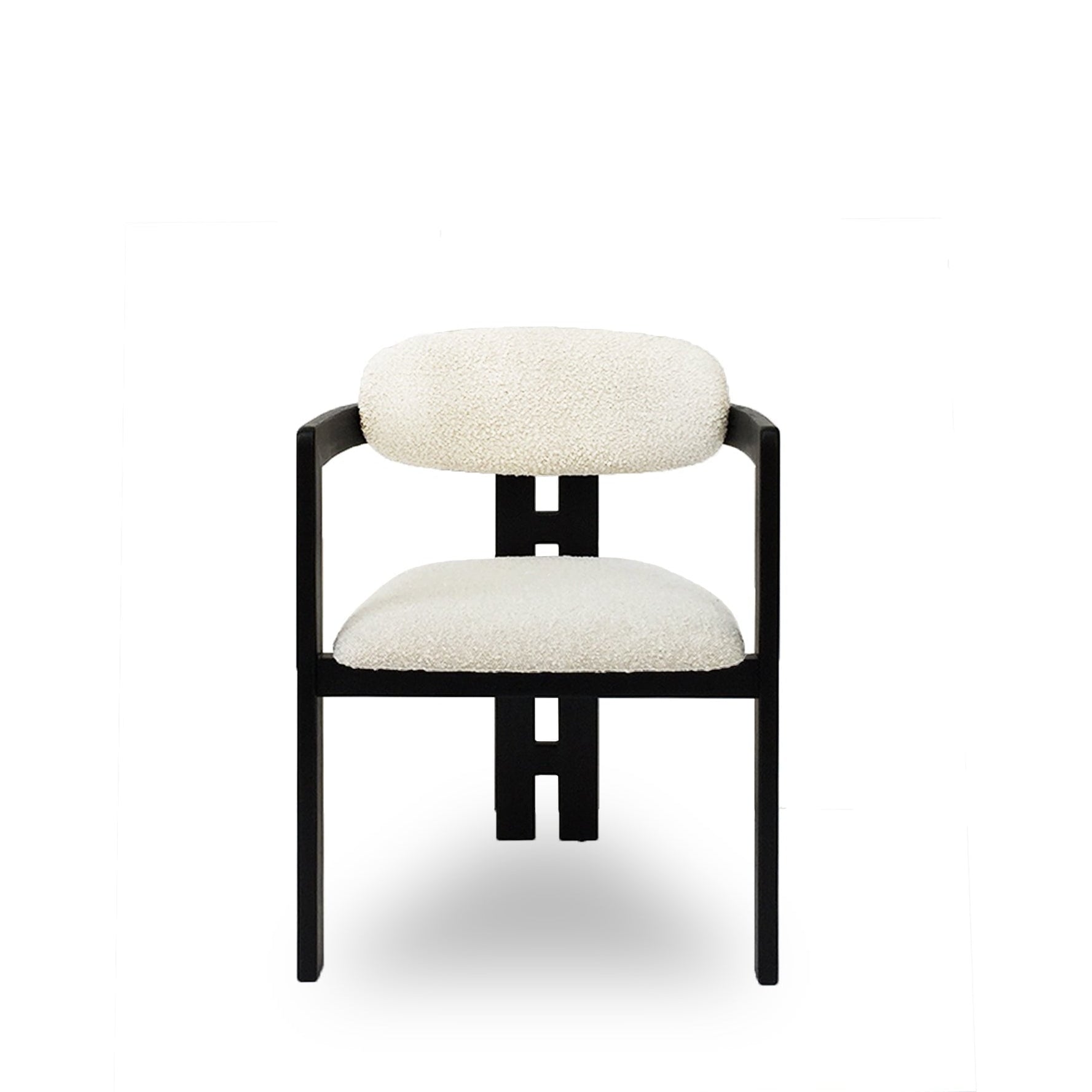 Neo Matt Black Oak & Boucle Sand Fabric Chair by Liang & Eimil