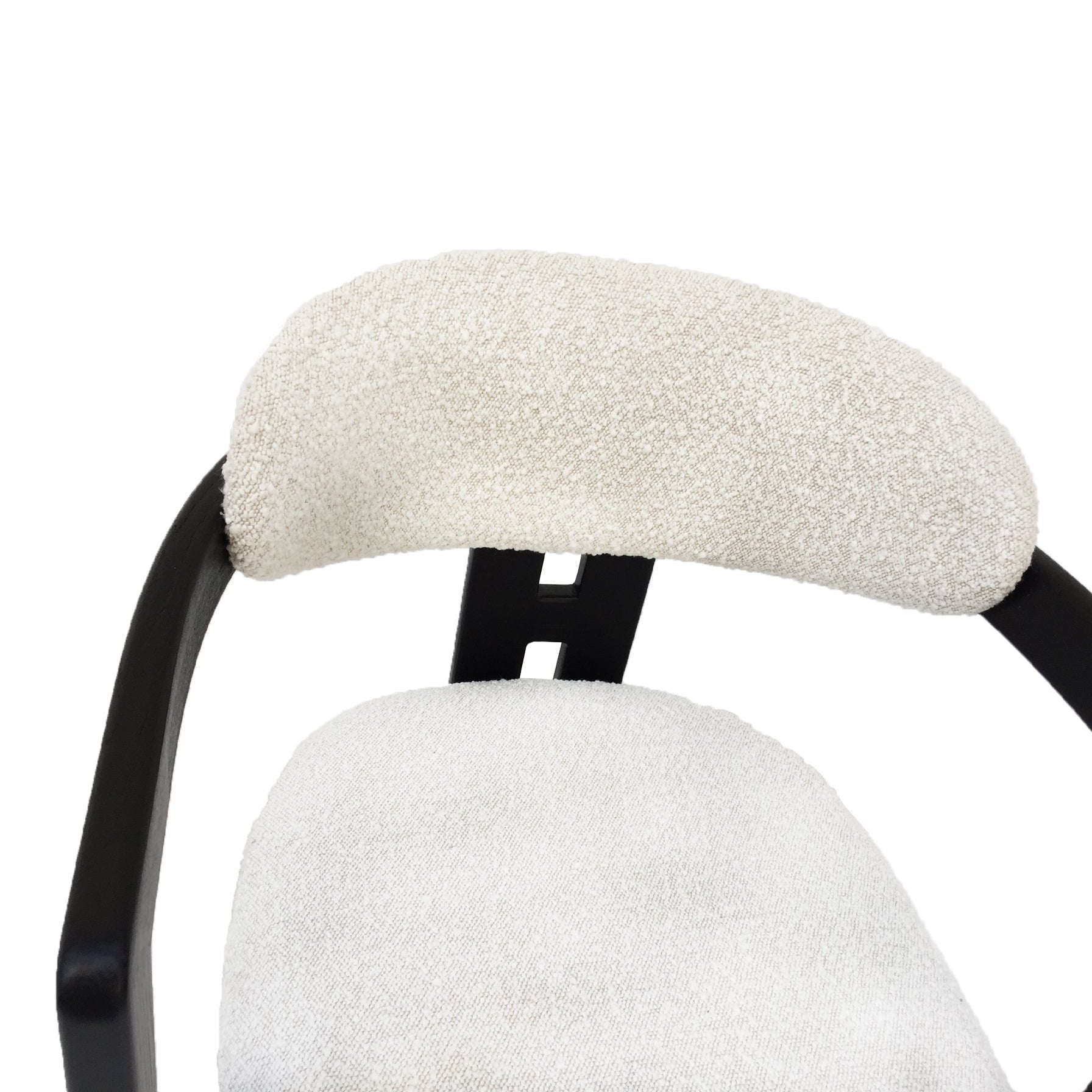 Neo Matt Black Oak & Boucle Sand Fabric Chair by Liang & Eimil