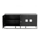 Ophir Sideboard Black Ash Wood & Polished Stainless Steel Legs & Handles Four Doors by Liang & Eimil