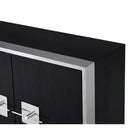 Ophir Sideboard Black Ash Wood & Polished Stainless Steel Legs & Handles Four Doors by Liang & Eimil