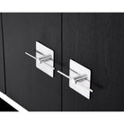 Ophir Sideboard Black Ash Wood & Polished Stainless Steel Legs & Handles Four Doors by Liang & Eimil