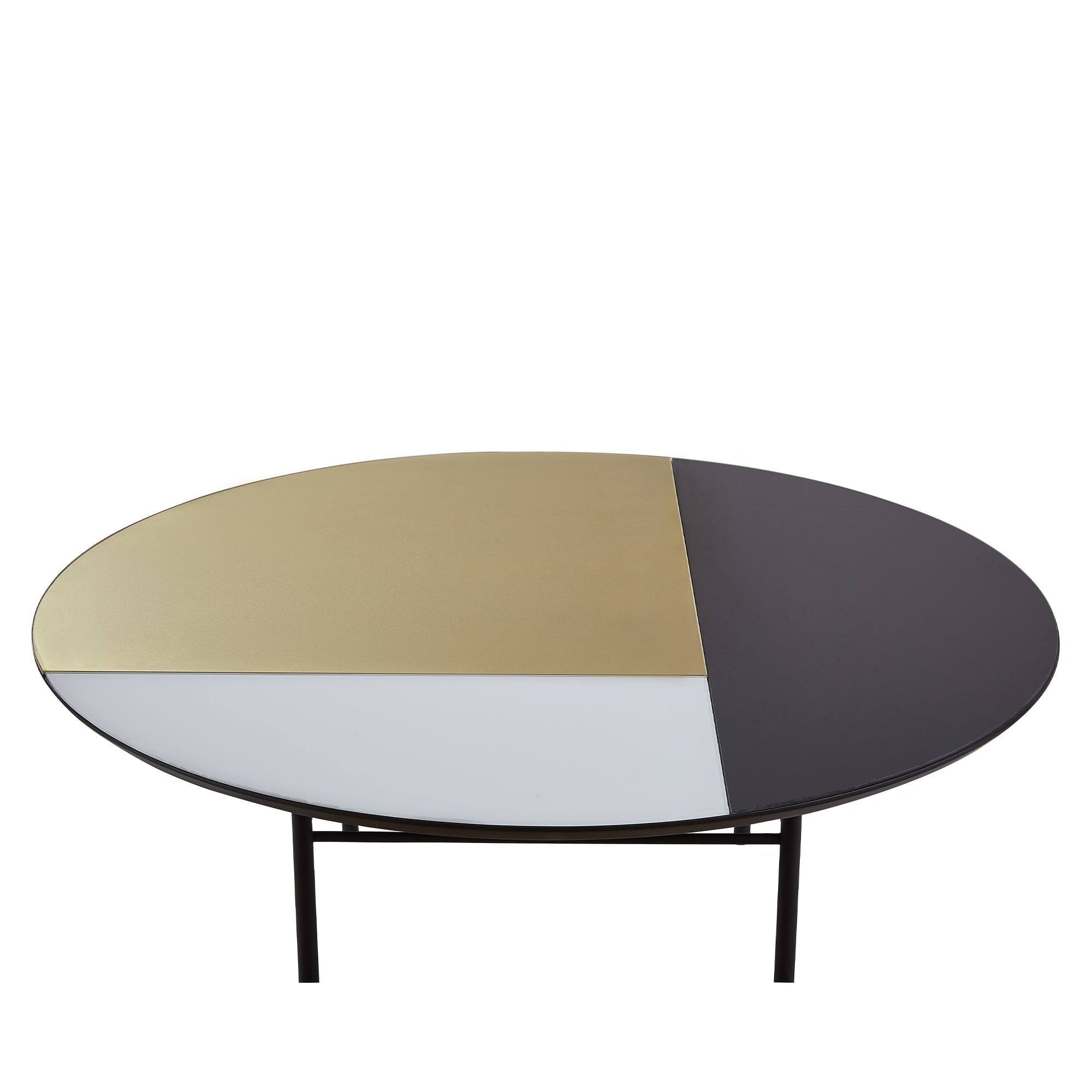 Orphenus Matt Black Steel & Painted Glass Coffee Table by Liang & Eimil