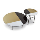 Orphenus Matt Black Steel & Painted Glass Coffee Table by Liang & Eimil