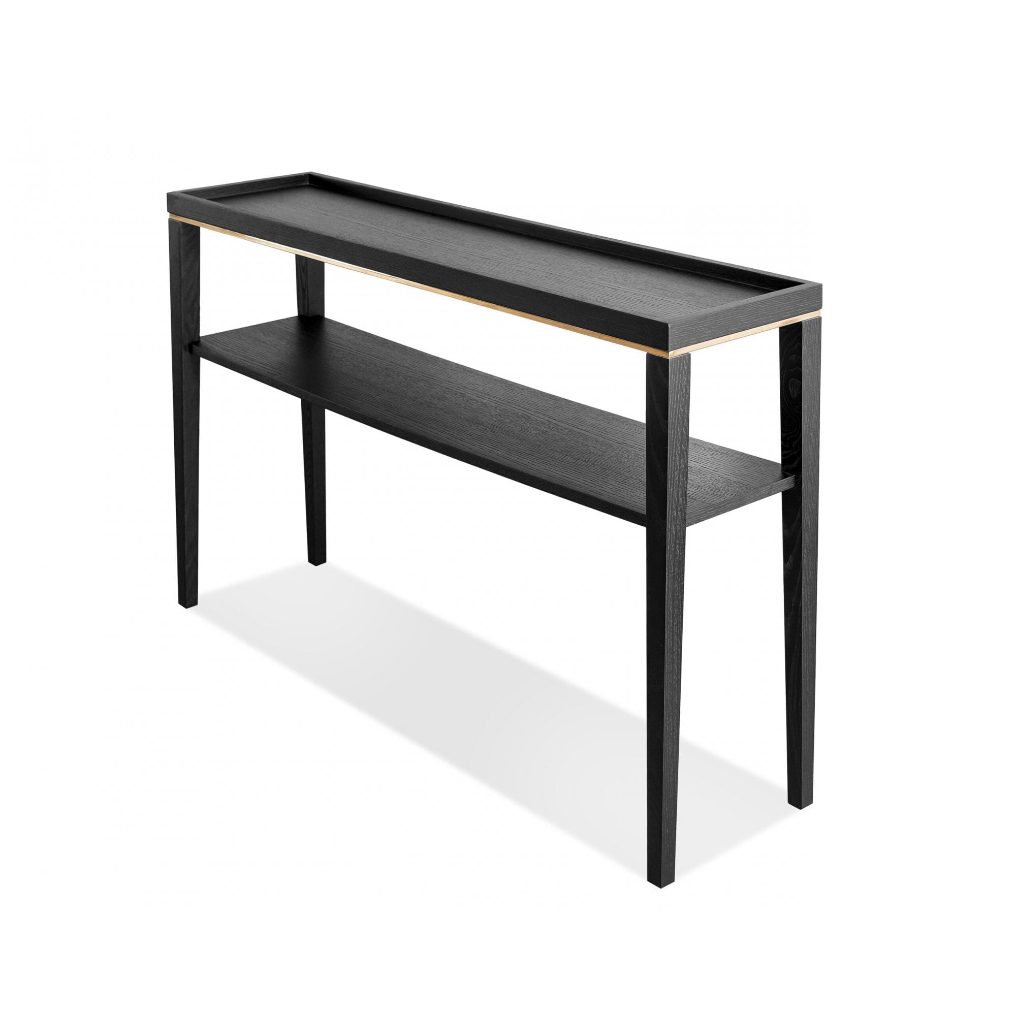 Otium Brushed Brass & Wenge Oak Console Table by Liang & Eimil