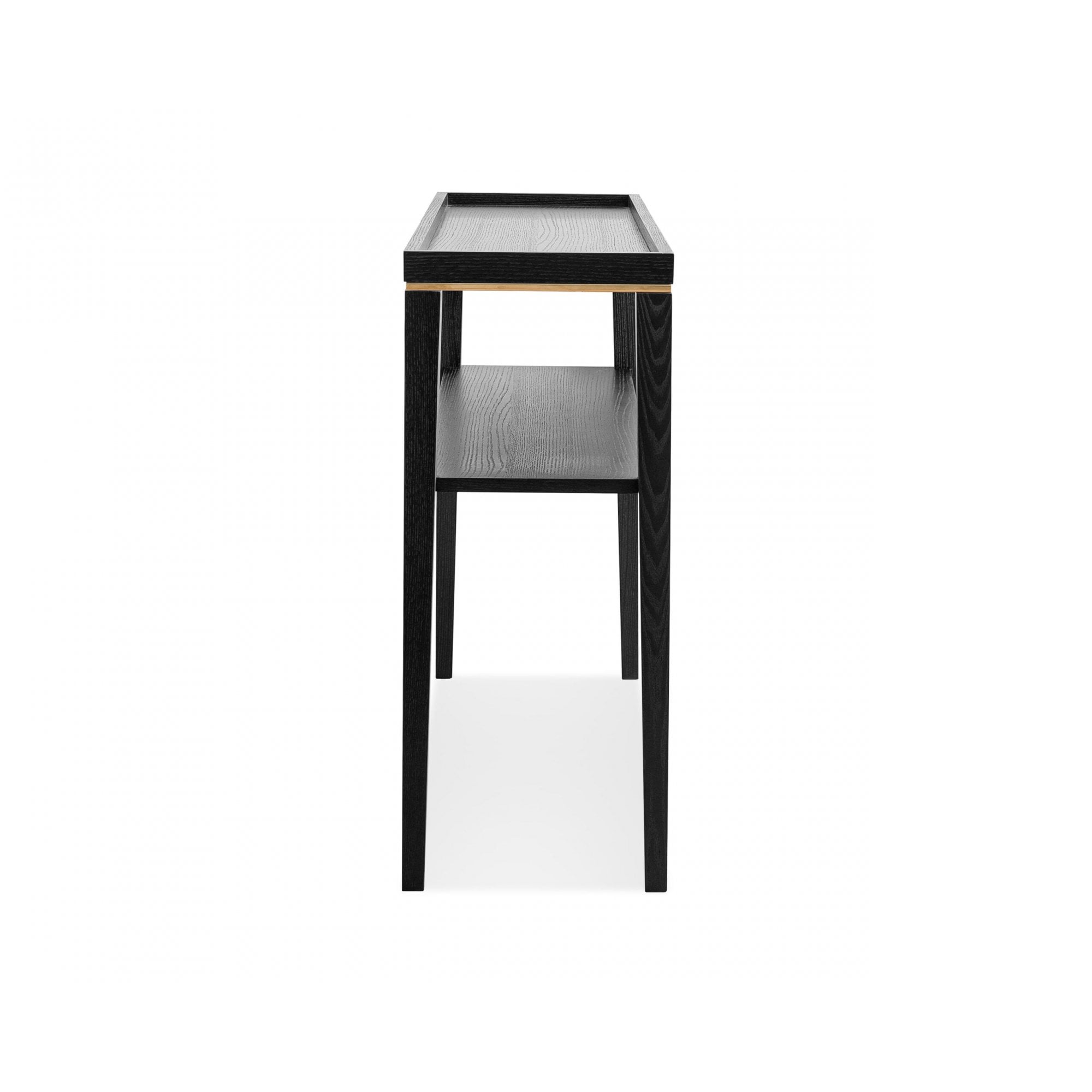 Otium Brushed Brass & Wenge Oak Console Table by Liang & Eimil