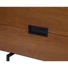 Palau Bedside Table Classic Brown Ash Wood Black Steel Legs & Handles by Liang & Eimil