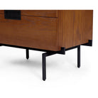 Palau Bedside Table Classic Brown Ash Wood Black Steel Legs & Handles by Liang & Eimil