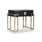 Paradigm Bedside Table Black Ash Wood & Polished Brass Handles & Legs by Liang & Eimil