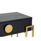 Paradigm Bedside Table Black Ash Wood & Polished Brass Handles & Legs by Liang & Eimil