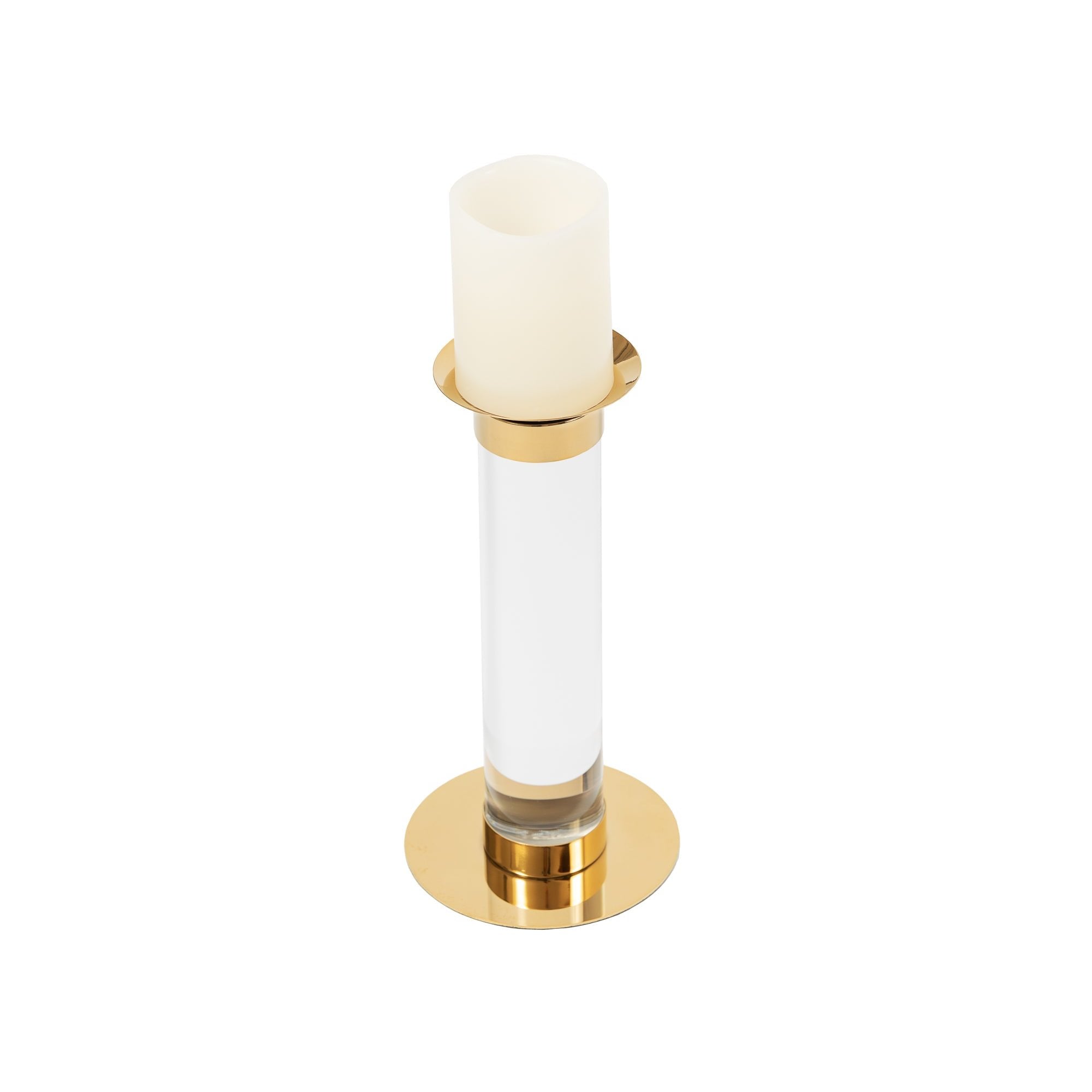 Pillar Candle Holder (Large) - Polished Brass Finish & Acrylic by Liang & Eimil